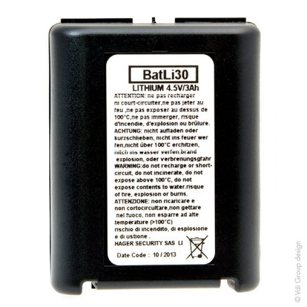 DAITEM BatLi30 Batteria a litio 4,5 V 3 Ah per allarme radio